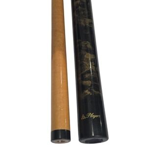 Vtg Players Pool Cue XXII OS Black Gold Marble Billiards Stick 48" 16oz 13mm